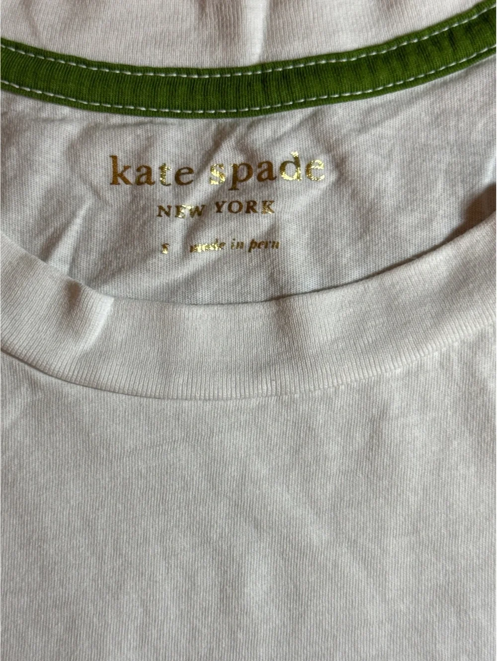 Kate Spade New York Cabana Green Sequin Logo T-Shirt Women’s Small